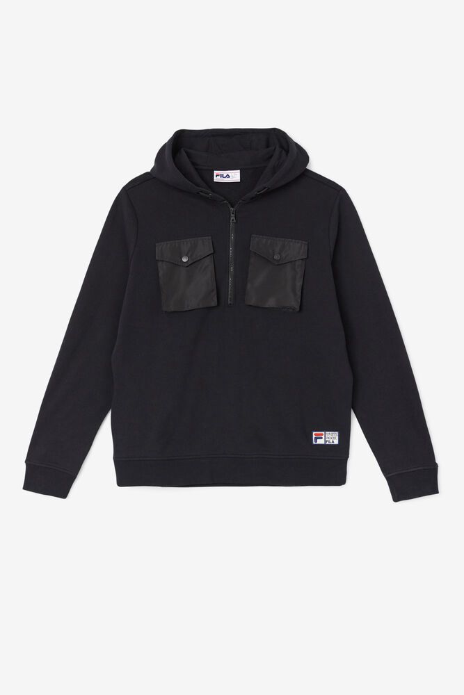 Fila Hoodie Mens Black - Mekong - Philippines 1753062-UO